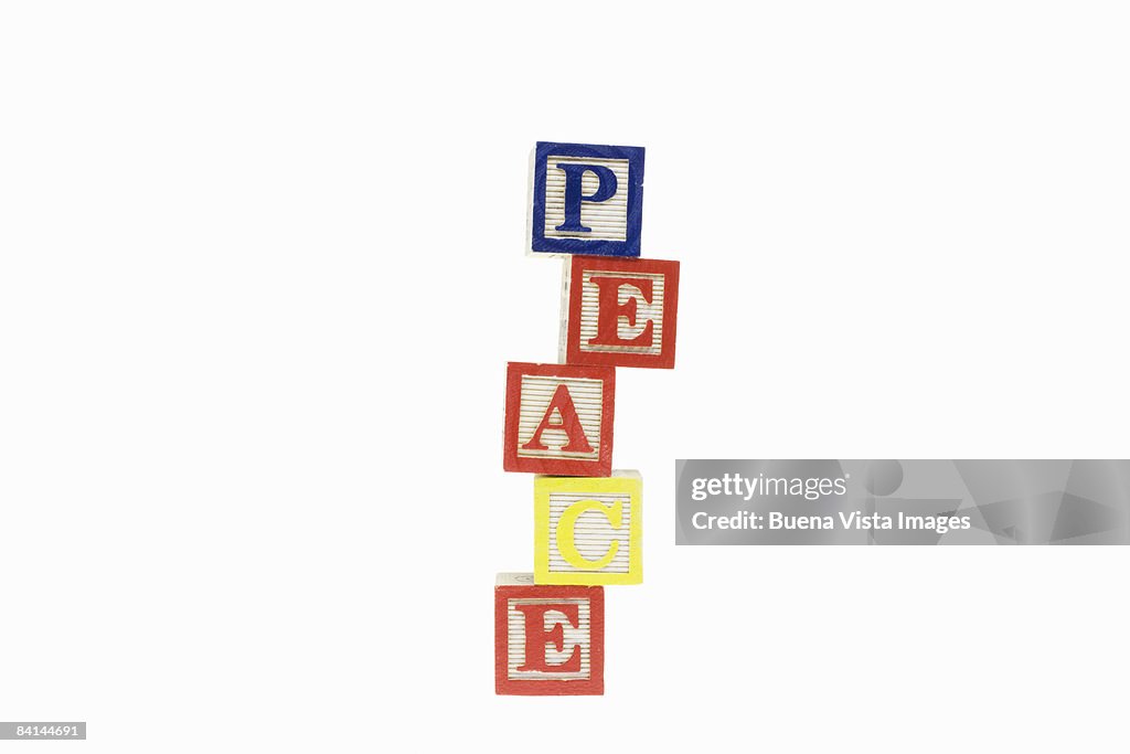 Peace Block Lettering Peace In Wooden Alphabet Blocks High-Res Stock Photo - Getty Images