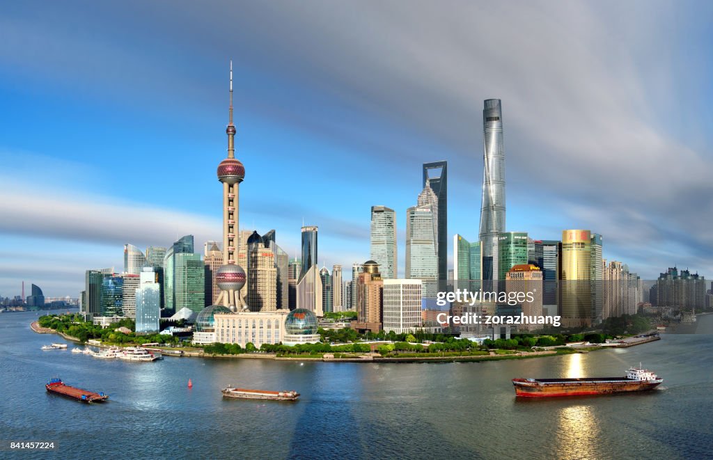 Shanghai Skyline at Sunny Day, China