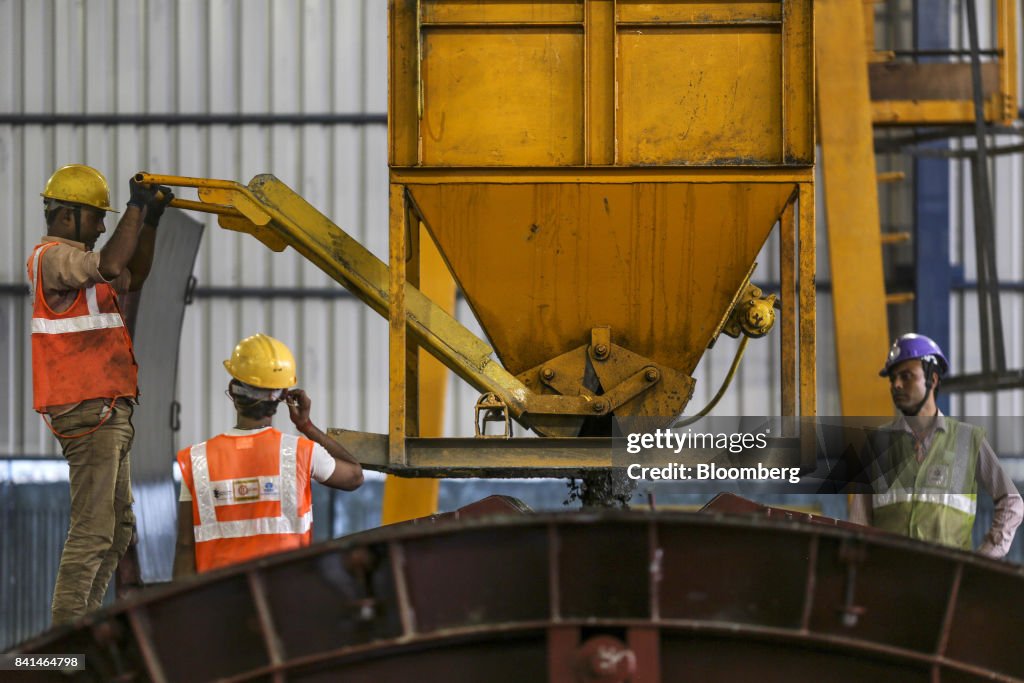 Production of Precast Concrete Tunnel Segments at a Mumbai Metro Rail Corp. Casting Yard