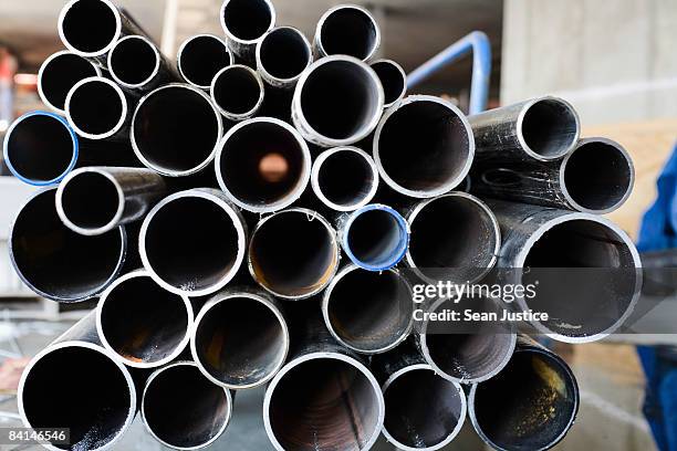 steel pipe. - stainless steel stock pictures, royalty-free photos & images