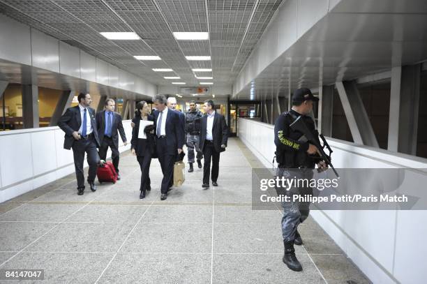 Ingrid Betancourt arrives at the airport Caracas, Venezuela on December 7, 2008. Venezuela is one of the stops on her tour across Latin America,...