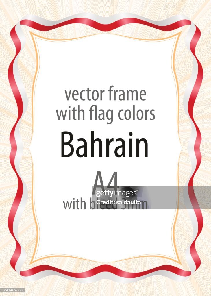 Bahrain Color Scheme Frame And Border Of Ribbon With The Colors Of The Bahrain Flag High-Res ...