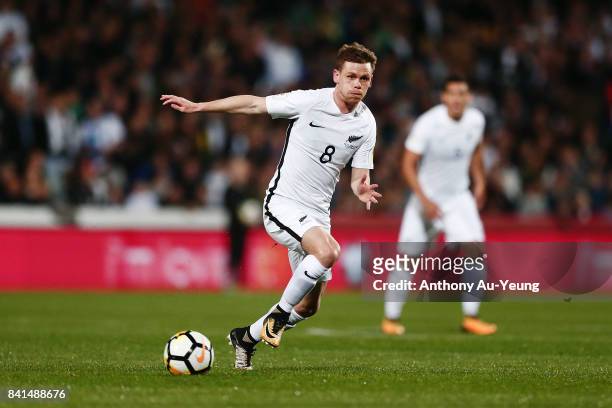Michael McGlinchey of New Zealand in action during the 2018 FIFA World Cup Qualifier match between the New Zealand All Whites and Solomon Island at...