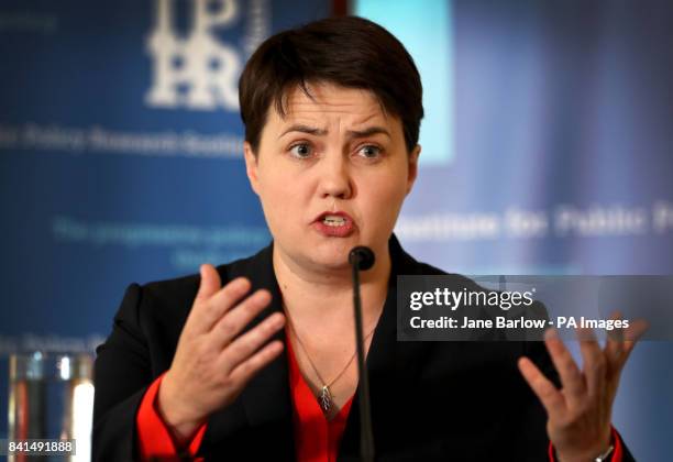 Scottish Conservative party leader Ruth Davidson delivers a speech to independent think tank IPPR Scotland on Holyrood's policy direction at the Apex...