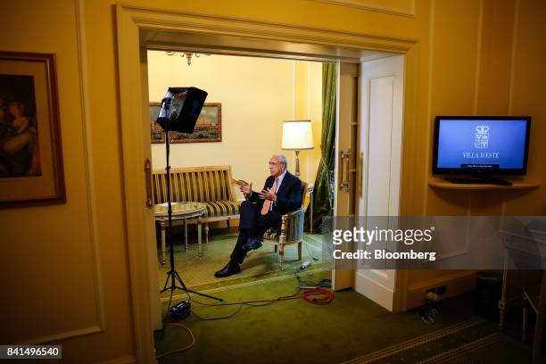 Jose Angel Gurria, secretary-general of the Organization for Economic Co-operation and Development , gestures while speaking during a Bloomberg...