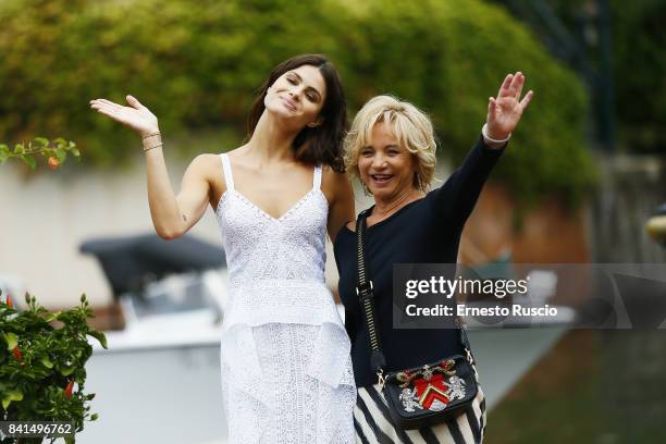 Isabeli Fontana and Alberta Ferretti are seen during the 74th Venice Film Festival on September 1, 2017 in Venice, Italy.