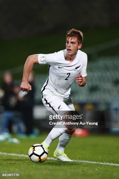 Sam Brotherton of New Zealand in action during the 2018 FIFA World Cup Qualifier match between the New Zealand All Whites and Solomon Island at North...