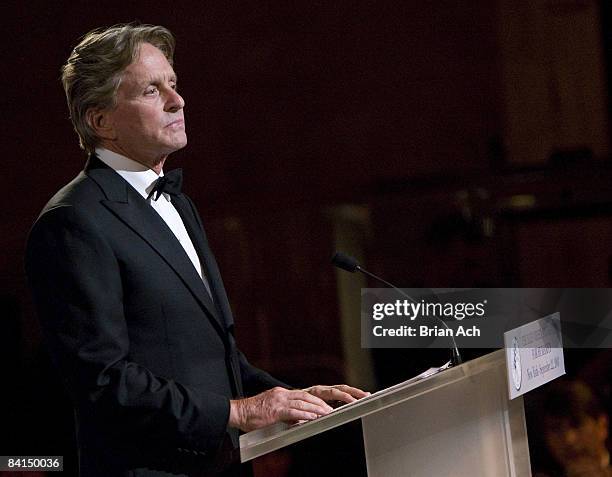 Actor Michael Douglas at the Elie Wiesel Foundation for Humanity to Honor French President Nicolas Sarkozy event at Cipriani on September 22, 2008 in...