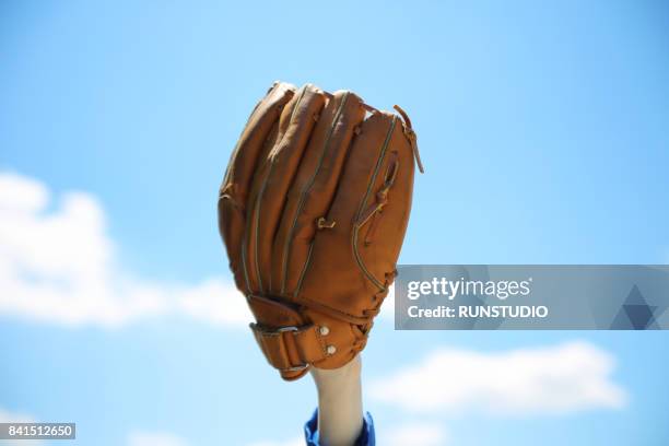 close-up of baseball glove - basebollhandske bildbanksfoton och bilder