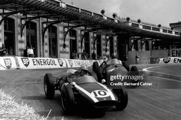 Bruce McLaren, Dan Gurney, Cooper-Climax T53, BRM P58, Grand Prix of Monaco, Monaco, 29 May 1960.