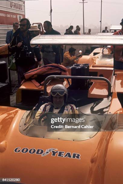 Bruce McLaren, McLaren-Chevrolet M8B, Los Angeles Times Grand Prix- Can-Am, Riverside, 26 October 1969.