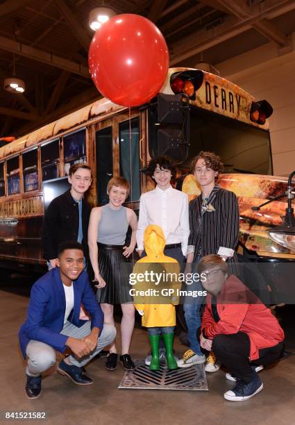 Losers' Club cast Chosen Jacobs, Jaeden Lieberher, Sophia Lillis, Finn Wolfhard, Wyatt Oleff and Jeremy Ray Taylor attend the upcoming theatrical...