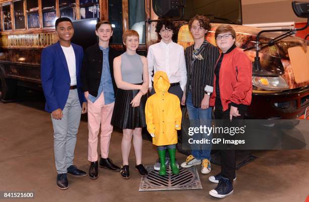 Losers' Club cast Chosen Jacobs, Jaeden Lieberher, Sophia Lillis, Finn Wolfhard, Wyatt Oleff and Jeremy Ray Taylor attend the upcoming theatrical...