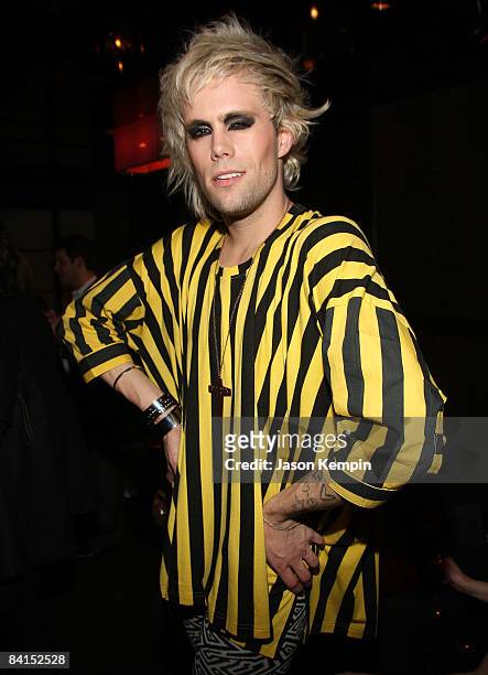 Justin Tranter of Semi Precious Weapons attends the New Year's Eve party sponsored by Inocente Tequila and hosted by Emmanuelle Chriqui and Perez...