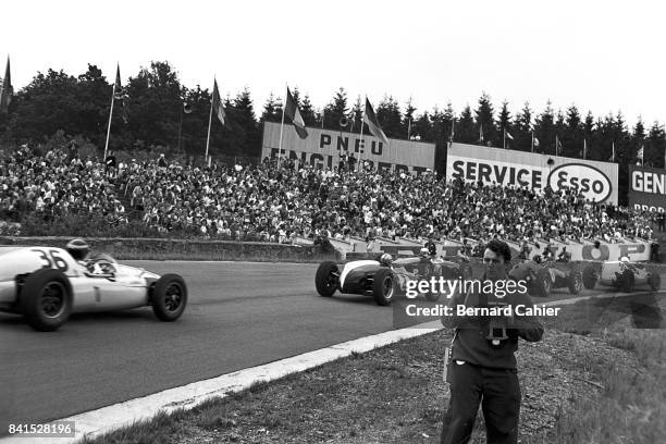 Bruce McLaren, Tony Brooks, Cooper-Climax T53, Cooper-Climax T51, Grand Prix of Belgium, Spa Francorchamps, 19 June 1960.