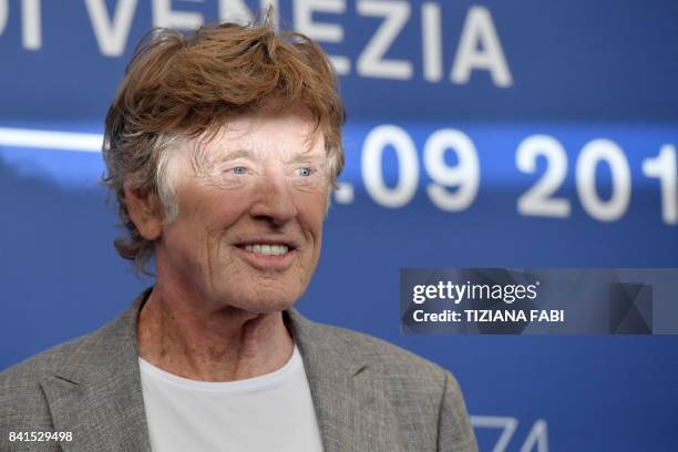 Actor Robert Redford attends a photocall during the 74th Venice Film Festival on September 1, 2017 at Venice Lido. - Jane Fonda and Robert Redford...