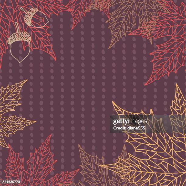 fall leaves background border - fall leaves border stock illustrations