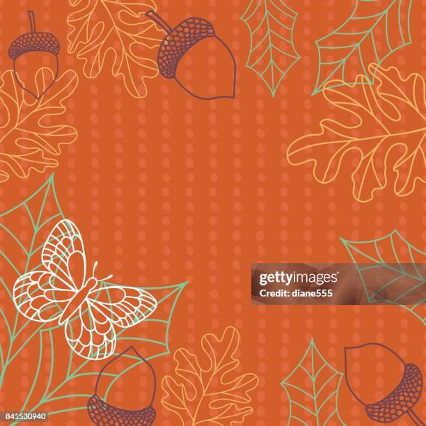 fall leaves background border - fall leaves border stock illustrations
