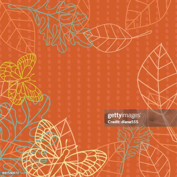 fall leaves background border - fall leaves border stock illustrations