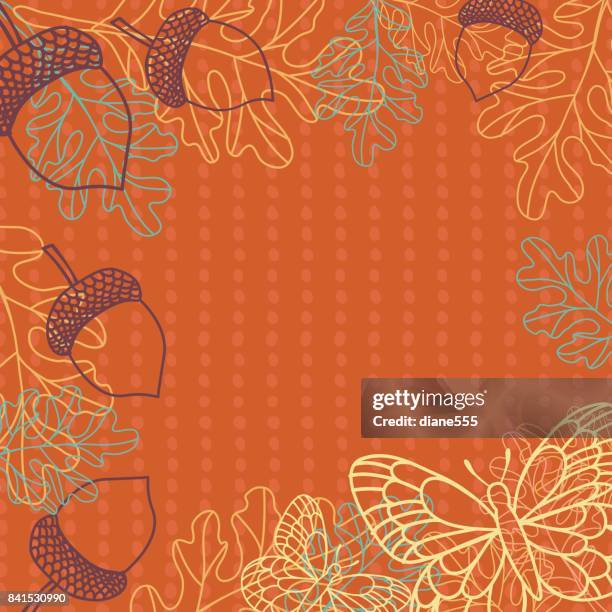 fall leaves background border - fall leaves border stock illustrations