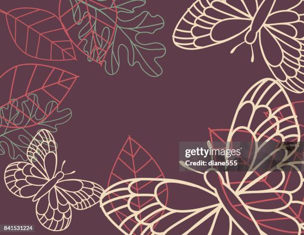 fall leaves background border - fall leaves border stock illustrations