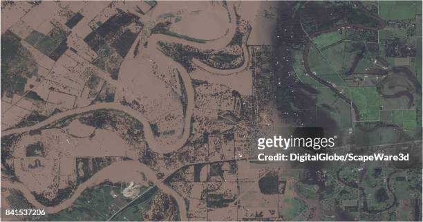 This is an "after" DigitalGlobe via Getty Images satellite imagery of Simonton, Texas -- before Hurricane Harvery.