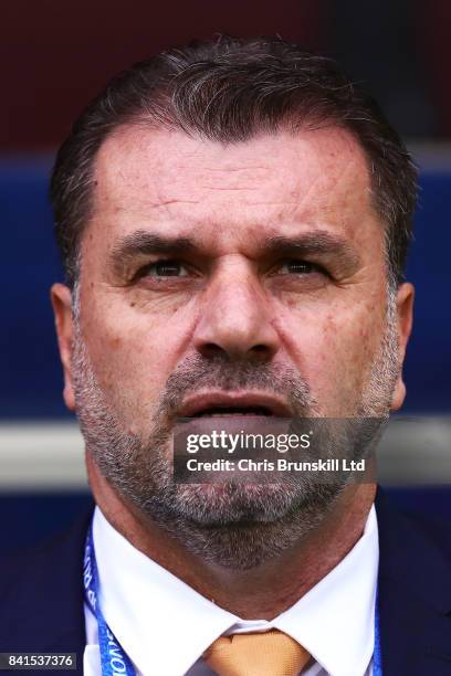 Australia Head Coach Ange Postecoglou looks on during the FIFA Confederations Cup Russia 2017 Group B match between Chile and Australia at Spartak...