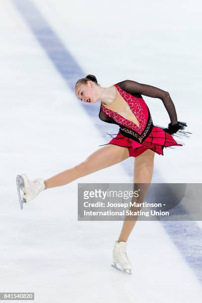Anita Ostlund of Sweden competes in the Junior Ladies Short Program on day 2 of the ISU Junior Grand Prix of Figure Skating at Eis Arena Salzburg on...