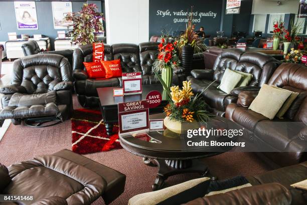 Home furnishings sit on display inside a Bradlows store, operated by Steinhoff International Holdings NV, in Johannesburg, South Africa, on Thursday,...