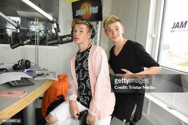 Marcus & Martinus are seen during their visit to 93,6 JAM FM on September 1, 2017 in Berlin, Germany.
