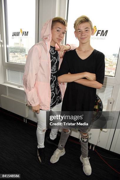 Marcus & Martinus are seen during their visit to 93,6 JAM FM on September 1, 2017 in Berlin, Germany.