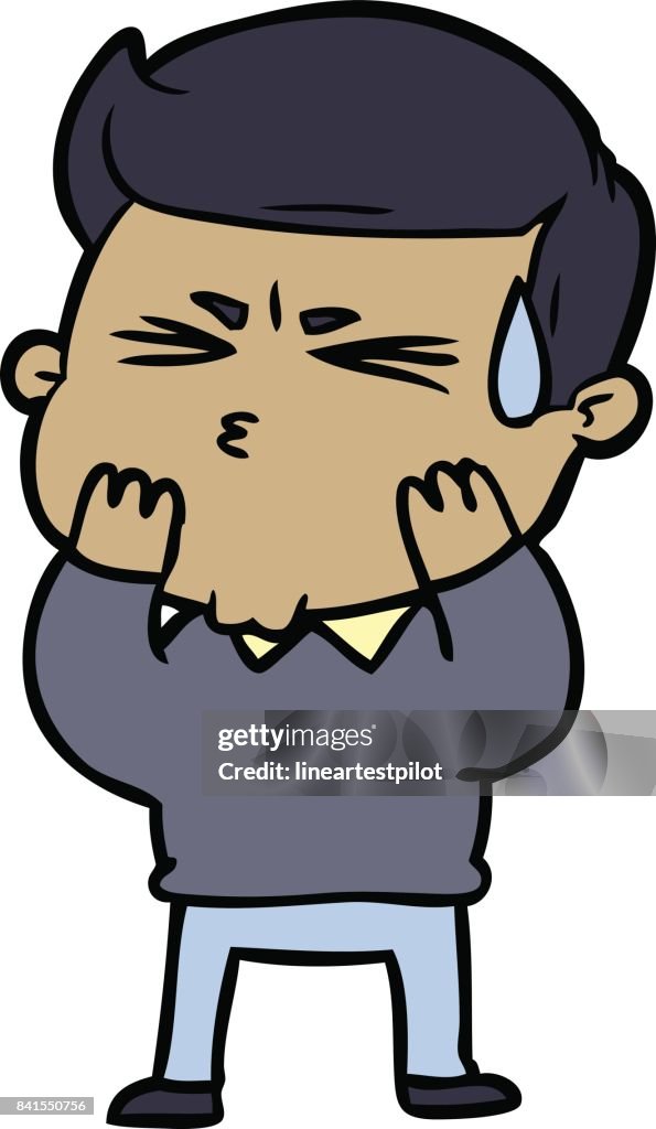 Cartoon Man Sweating High-Res Vector Graphic - Getty Images