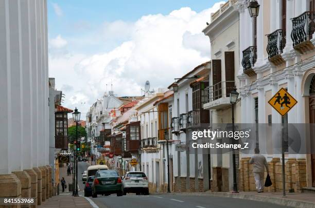 street in sucre bolivia - sucre stock pictures, royalty-free photos & images