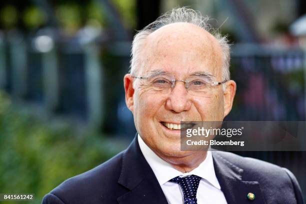 Jacob Frenkel, chairman of JP Morgan Chase International, poses for a photograph before a Bloomberg Television interview at the Ambrosetti Forum in...