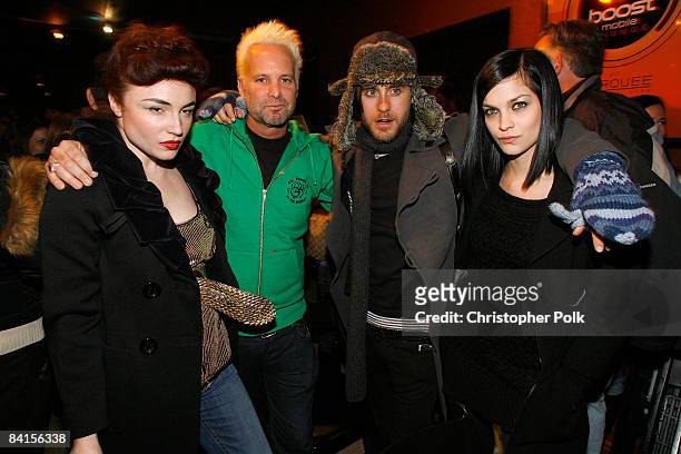 Director Scott Jarrett, musician/actor Jared Leto and DJ Leigh Lezark of misshapes attend "The Horrors" party hosted by Hugo Boss and Nylon Magazine...