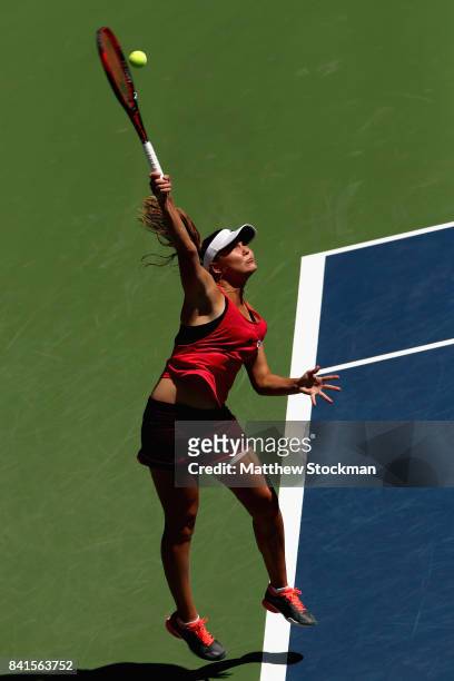 Evgeniya Rodina of Russia serves against Elina Svitolina of Ukraine on Day Four of the 2017 US Open at the USTA Billie Jean King National Tennis...