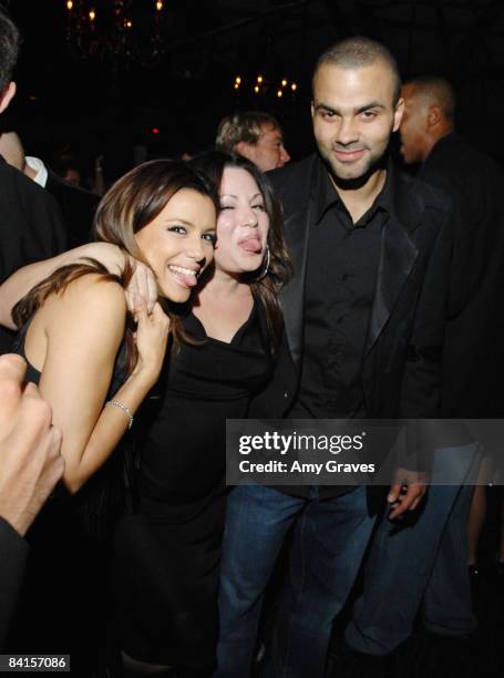 Eva Longoria Parker, Jessica Paster and Tony Parker attend New Year's Eve At Beso Hosted by Eva Longoria on December 31, 2008 in Hollywood, CA.