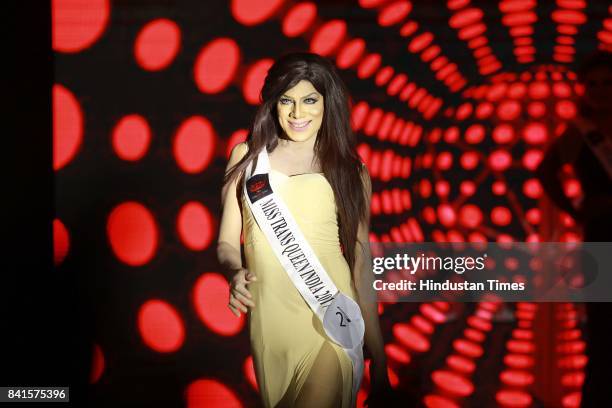 Community member participates in Miss Transqueen India 2017, a beauty pageant for the transgender community, on August 27, 2017 in Gurugram, India.