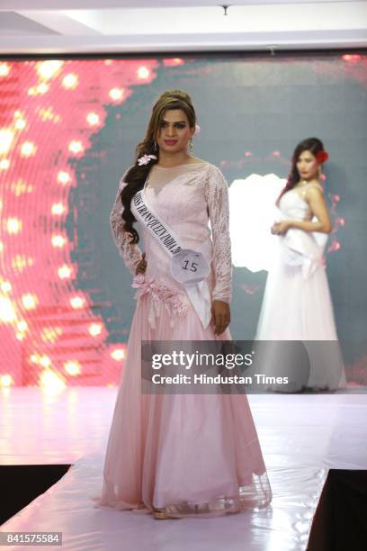 Community member participates in Miss Transqueen India 2017, a beauty pageant for the transgender community, on August 27, 2017 in Gurugram, India.