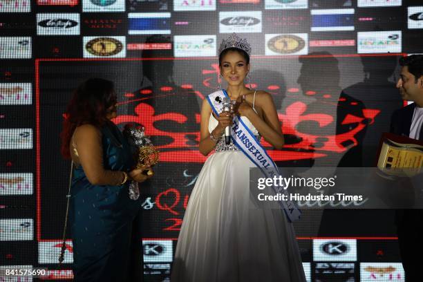 Community member participates in Miss Transqueen India 2017, a beauty pageant for the transgender community, on August 27, 2017 in Gurugram, India.