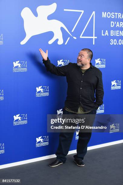 Ai Weiwei attends the 'Human Flow' photocall during the 74th Venice Film Festival on September 1, 2017 in Venice, Italy.