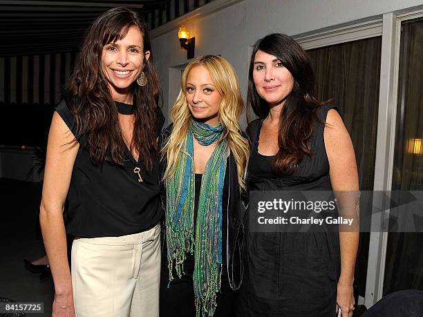 Cristina Ehrlich, Nicole Richie and Estee Stanley pose as Tracy Paul & Company presents cocktails and shoes from spain and Miss Davenporte, hosted by...