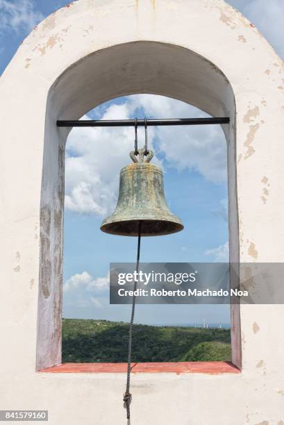 Bell at the top of the Ermita de Monserrate or Monserrat. The landmark was built in 1875 by a Catalan society in commemoration of the Virgin of...