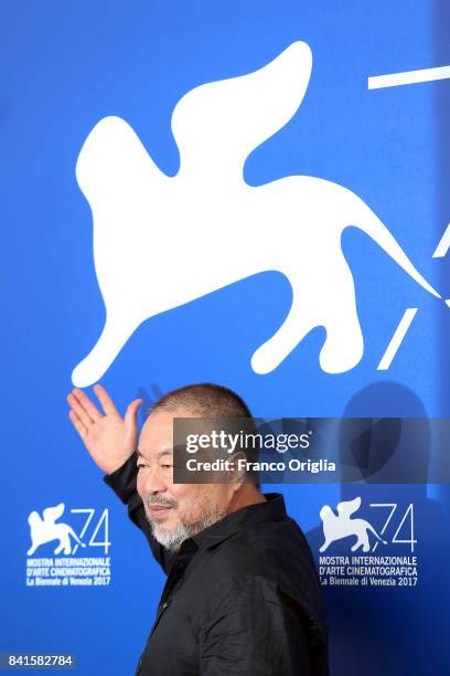 Ai Weiwei attends the 'Human Flow' photocall during the 74th Venice Film Festival at Sala Casino on September 1, 2017 in Venice, Italy.