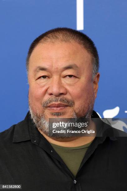 Ai Weiwei attends the 'Human Flow' photocall during the 74th Venice Film Festival at Sala Casino on September 1, 2017 in Venice, Italy.