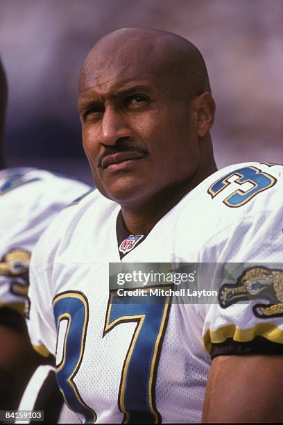 Carnell Lake of the Jacksonville Jaguars during a NFL football game against the Pittsburgh Steelers on October 3, 1999 at Three Rivers Stadium in...