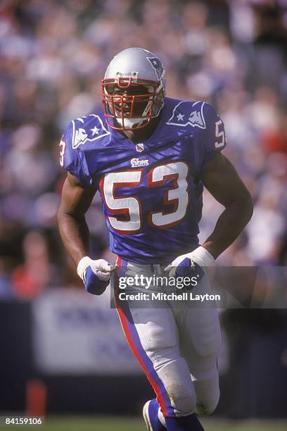 Chris Slade of the New England Patriots during a NFL football game against the Denver Broncos on October 24, 1996 at Sullivan Stadium in Foxsboro,...