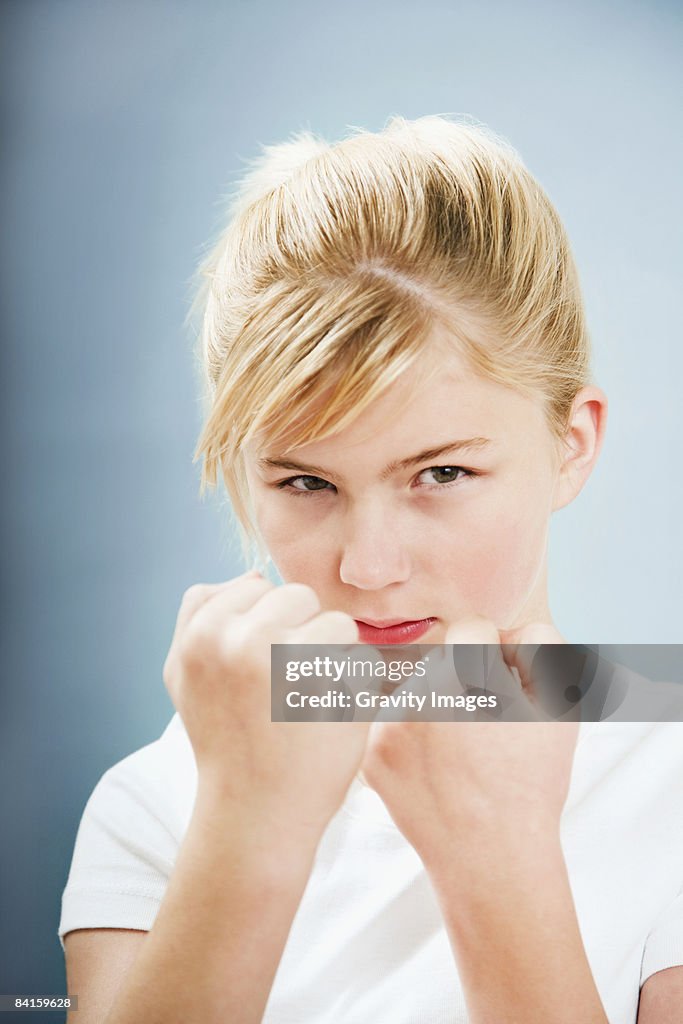 Young Girl in Fighting Position