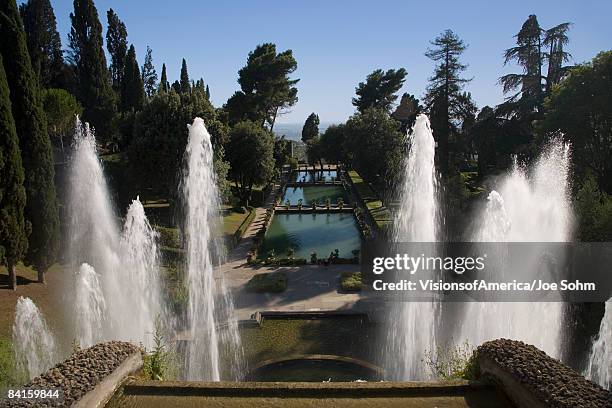 villa d'este near rome, italy - vila d'este tivoli imagens e fotografias de stock