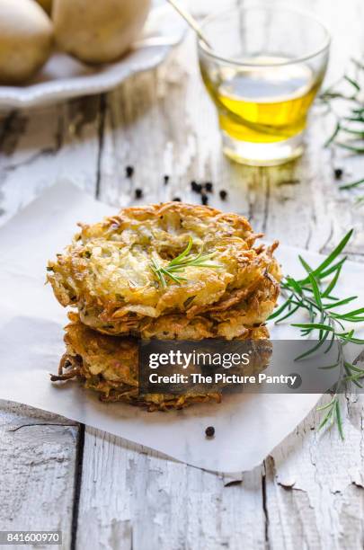 rosti grated potato frittelle - zeppole stock pictures, royalty-free photos & images